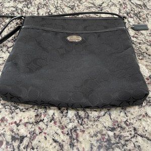 Coach F36378 Signature Canvas File Crossbody Bag - Black